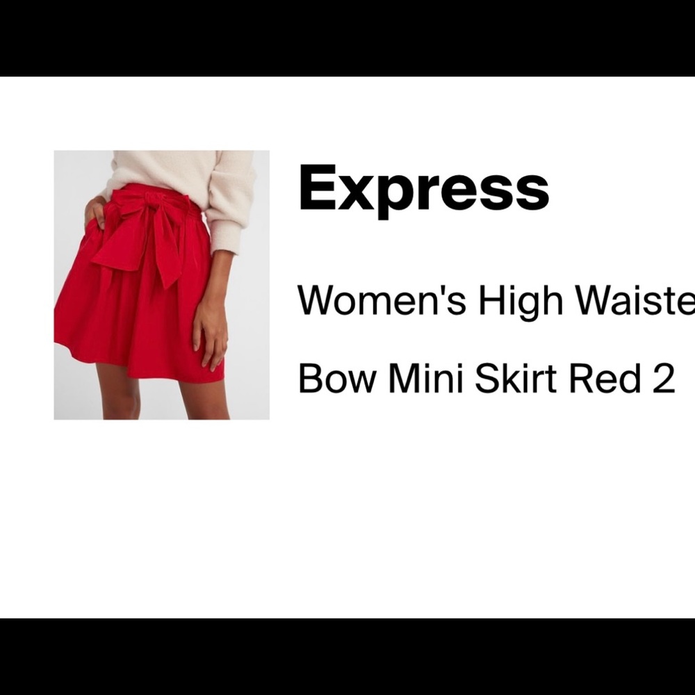 High waisted red skirt with hidden side zipper. Size 0. NWT.